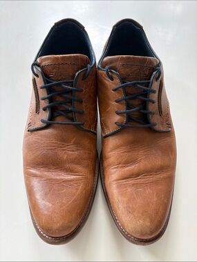 Bull Boxer Halsey Mens Brown Leather Derby Shoes